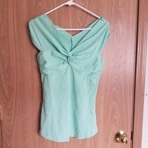 Voodoo Vixen Mint Rouched Blouse (Size M)